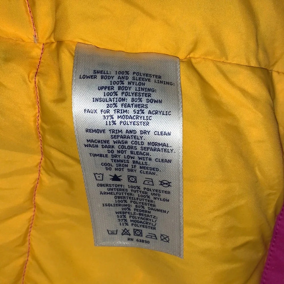 Lands end girls winter parka coat magenta pink down filled size XL 16 warm - Picture 10 of 14